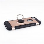 Wholesale iPhone 8 / 7 360 Rotating Ring Stand Hybrid Case with Metal Plate (RoseGold)